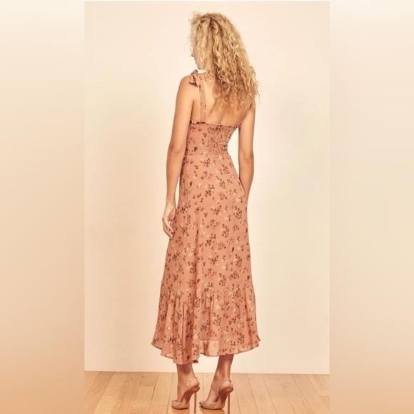 New! Reformation Nikita Floral Midi Dress in Arianne Dress in Pink 🌹 size 12 - Picture 4 of 10